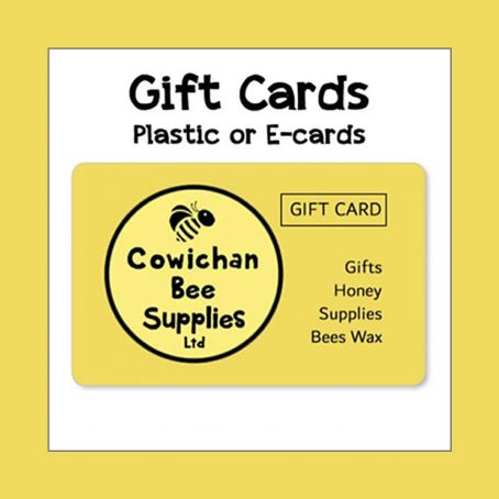 Gift cards honey, beeswax, bee supplies